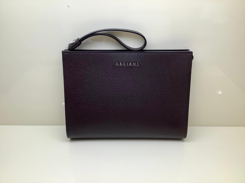 ORCIANI – Pochette Portadocumenti Fondo Largo in Pelle Micron Martellata – SU0127